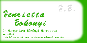 henrietta bokonyi business card